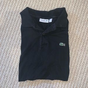 Mens black collared lacoste shirt